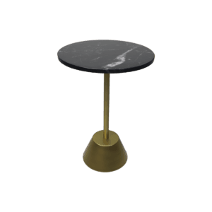 Round Side Table – ø40×55 – Black/Gold – Marble/metal