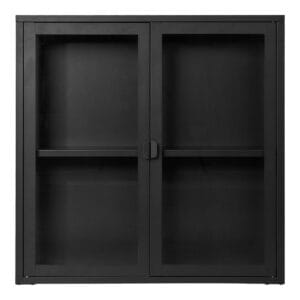 Brisbane Hanging Display Cabinet - Black, Glas, Glass, Steel