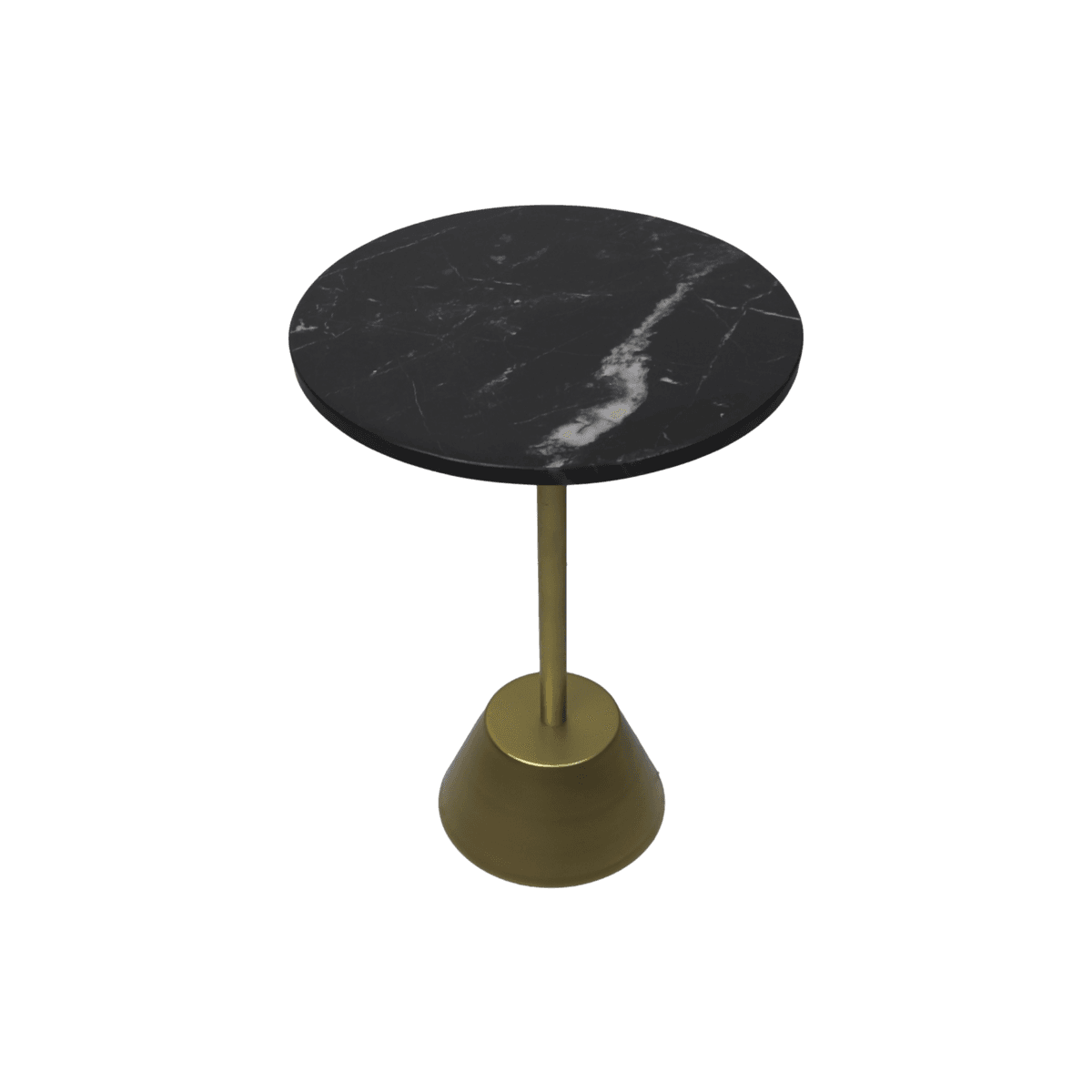 Round Side Table - ø40x55 - Black/Gold - Marble/metal