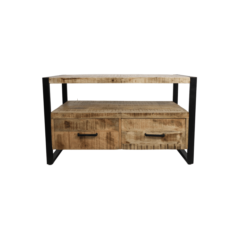 HSM Collection-Tv Furniture Havana 2 La-100x45x60-Natural/Black-Mango/Metal