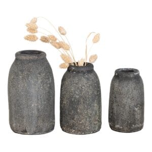 Velas Terracotta Decoration Vases - Dark grey, Grey