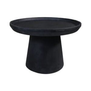 Side Table Drum - 60x60x40 - Matt Black - Mangowood - Black, Mango, Matt black, Wit, Wood, Matte, Mango, Mangowood, Wood, Mango