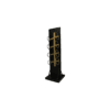 Standing winerack 4 Bottles - 25x25x80 - Black/Gold - Mangowood/metal