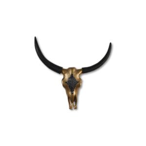 Buffalo head S – 60x60x10 – gold / black – metal.