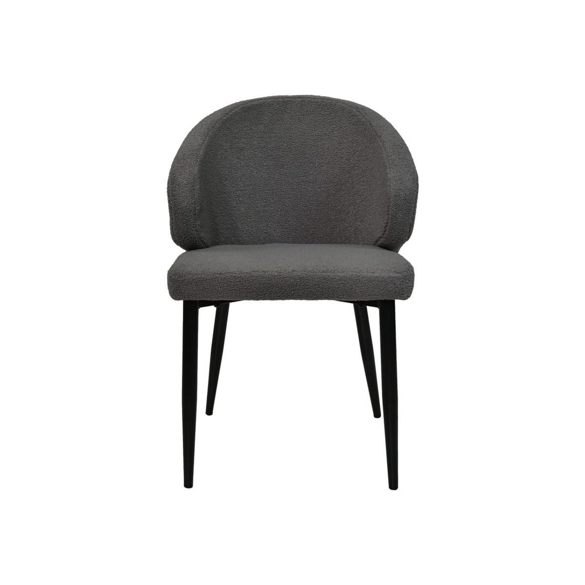 Diningroomchair Yuna - Grey - Teddy/metal - Set of 2