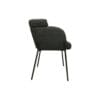 Diningroomchair Luca Set of 2 - 57x60x81 - Anthracite/Black - Teddy/bouclé/metal