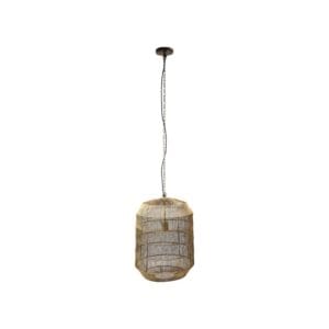 Pendant light Marbella - ø40 - gold - Gold, Wit, Gold, Metal, Rattan, Kitchen