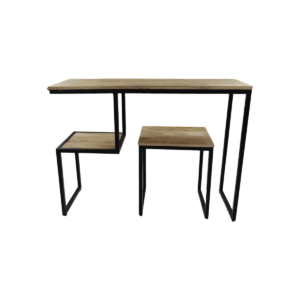 Console table - 100x35x75 - Natural/black - Mango wood/iron - Black, Iron, Natural, Wit, Wood, Iron, Mango, Wood, Bed, Living, Office