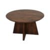 Round Coffee Table with kruisleg - 80X80X45 - mat brown - Mangowood