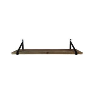 HSM Collection-Wall shelf -100x25x20-Natural/Black-Mango/Metal - Black, Iron, Mango, Natural, Wood, Iron, Mango, Metal, Wood
