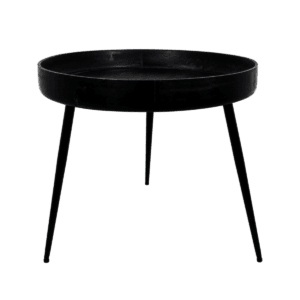 HSM Collection-Round Side Table Ventura-ø60x52-Black-Mango/Metal - Black, Mango, Natural, Wit, Wood, Natural, Mango, Metal, Wood, Living