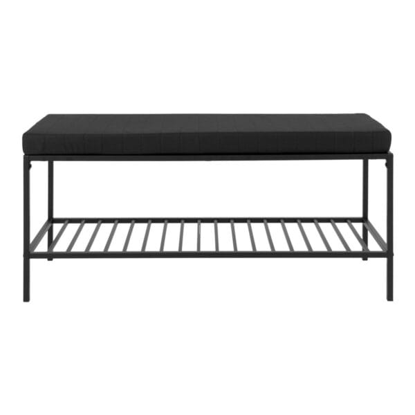 Vita Bench - black, steel, 100x36x48.5cm