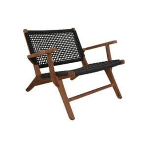 HSM Collection-Garden Chair Rio With Armrest KD-80x80x67-Natural/Black-Teak/Banana Leaf - Black, Natural, Red, Teak, Wit, Banana Leaf, Teak