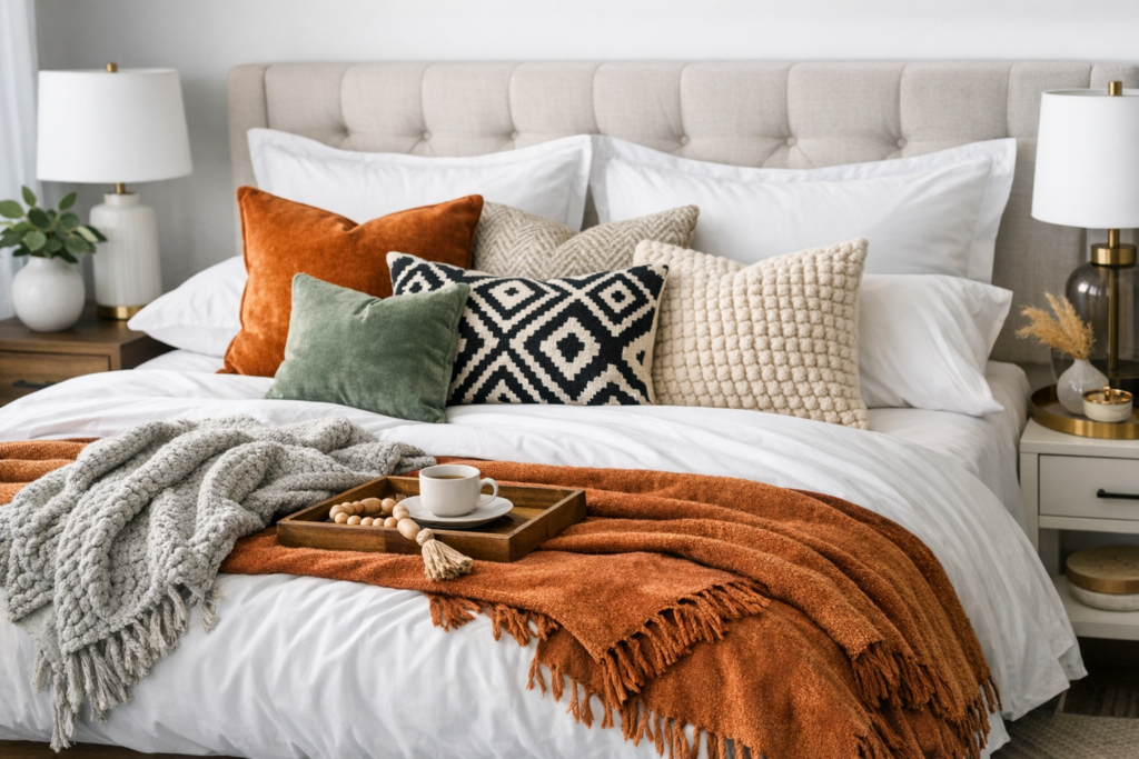 How to Style a Bed with Throws and Pillows